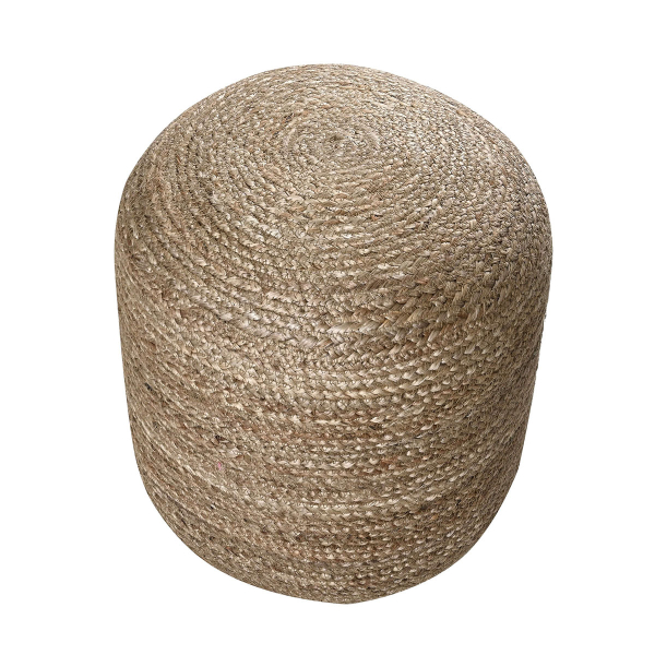 Πουφ (Φ40x40) Pol Rugs & Mats Jute Grey Natural
