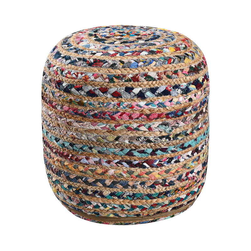 Πουφ (Φ40x40) Pol Rugs & Mats Jute Chindi