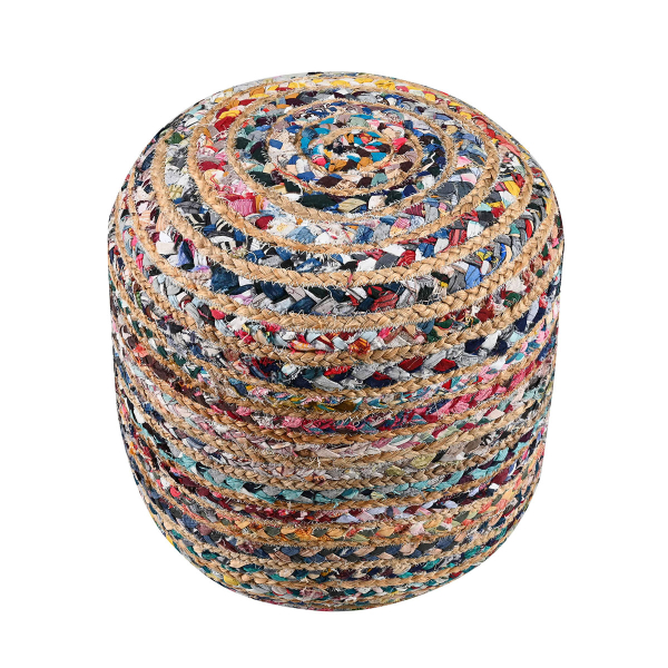 Πουφ (Φ40x40) Pol Rugs & Mats Jute Chindi