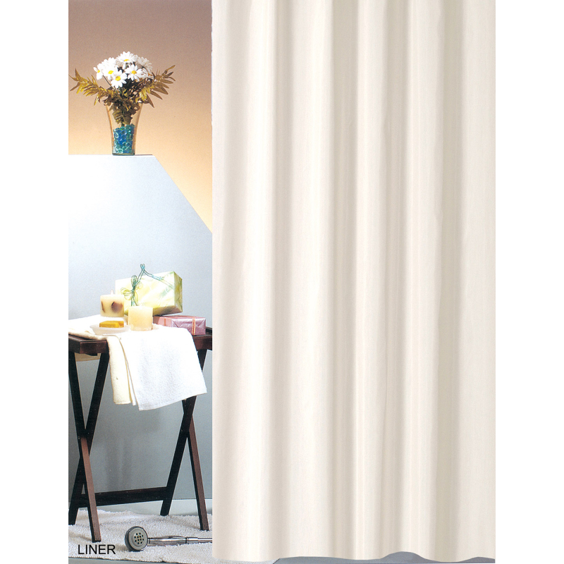 Κουρτίνα Μπάνιου Πλαστική (240x180) Με Κρίκους San Lorentzo Liner Εκρού