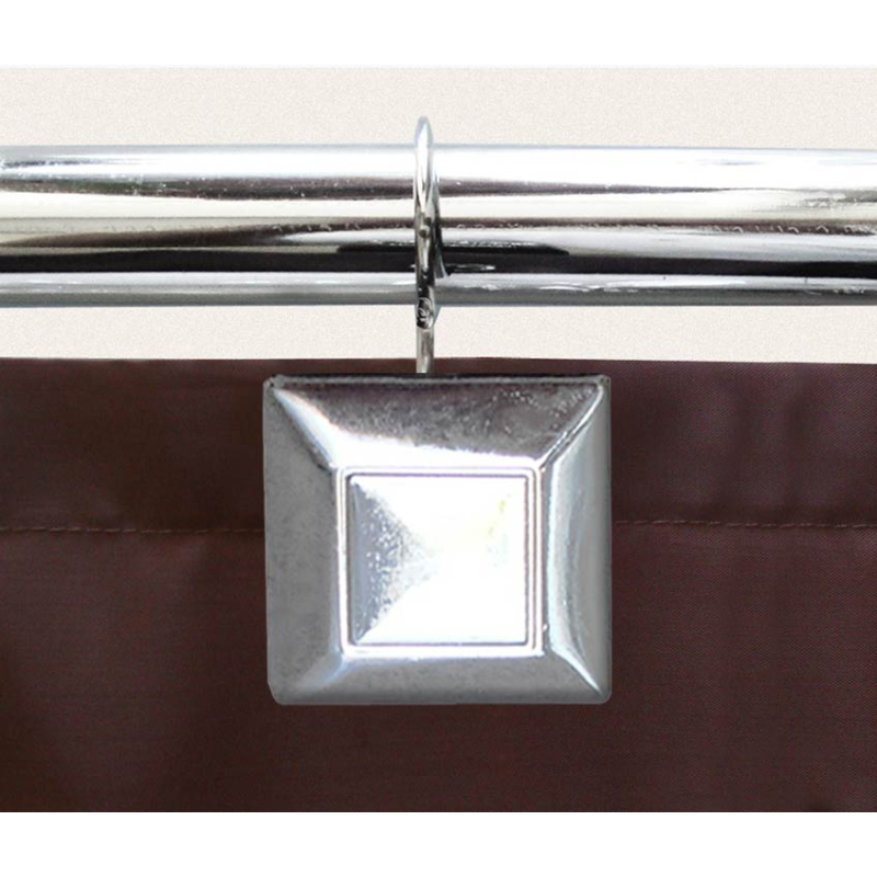 Κρίκοι Κουρτίνας Μπάνιου 12τμχ San Lorentzo Square Chrome