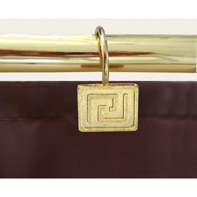 Κρίκοι Κουρτίνας Μπάνιου 12τμχ San Lorentzo Greek Key Brass
