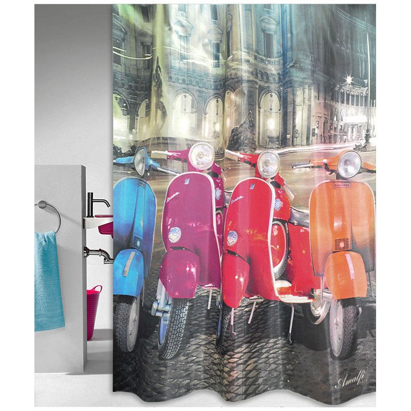 Κουρτίνα Μπάνιου (180x180) Με Κρίκους San Lorentzo Vespa
