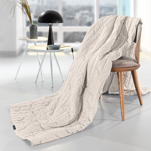 Κουβερλί Ημίδιπλο (180x240) + Διακοσμητική Μαξιλαροθήκη Guy Laroche Aurora Natural