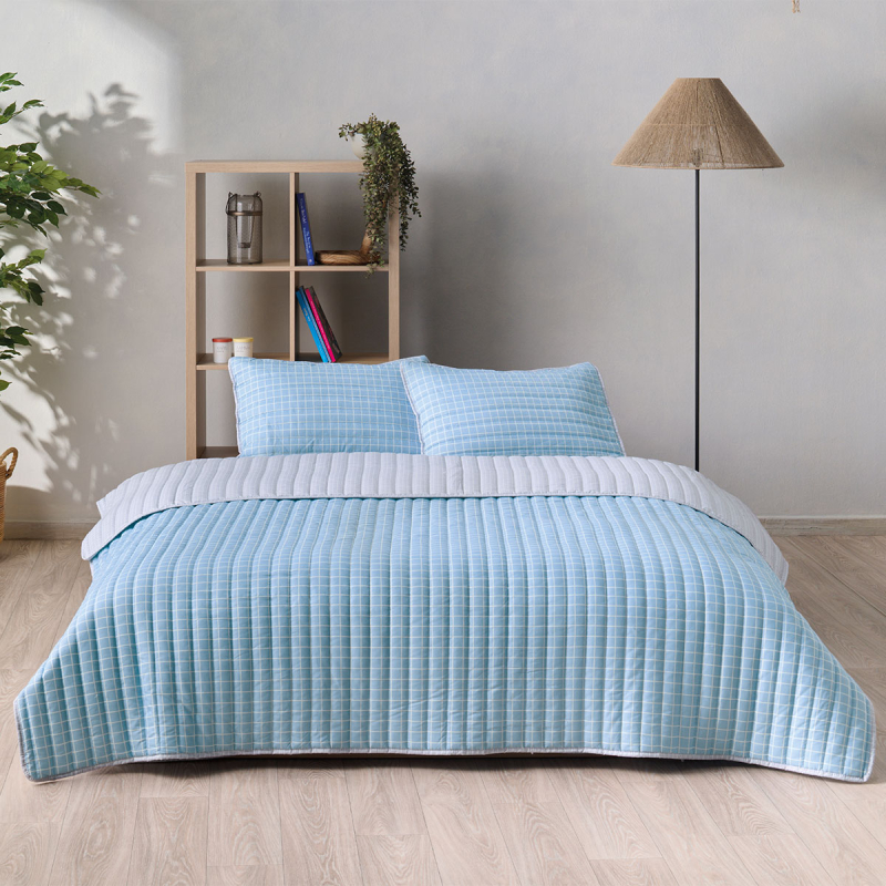 Κουβερλί Μονό (160x220) 2 Όψεων Kentia Versus Zuccero 01 Blue