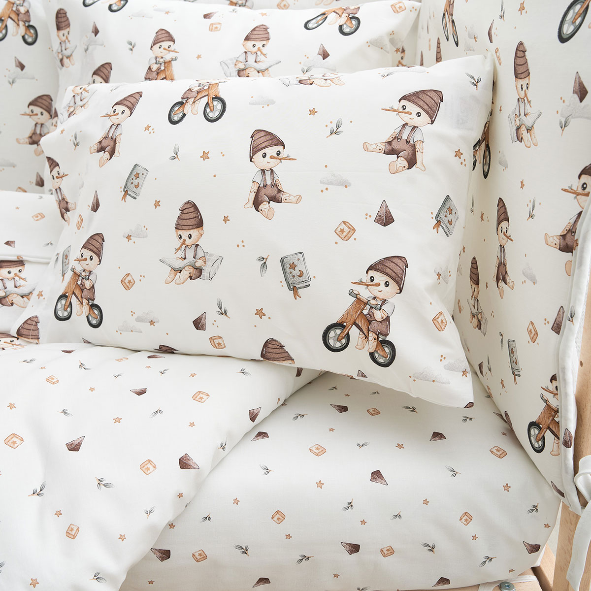 Σεντόνια Λίκνου (Σετ) Vesta Kids Pinocchio Home Βρεφικά Προίκα Μωρού Spitishop