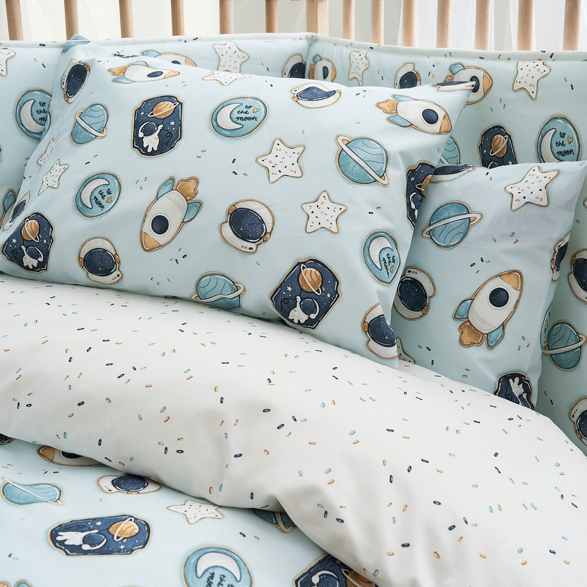 Σεντόνια Κούνιας (Σετ) Vesta Kids Cosmic Home Βρεφικά Προίκα Μωρού Spitishop