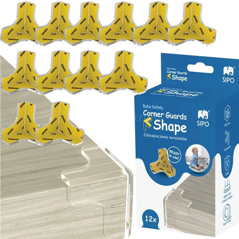 Προστατευτικά Για Γωνίες (Σετ 12τμχ) Sipo Διάφανα SIP-SBS-EC55T