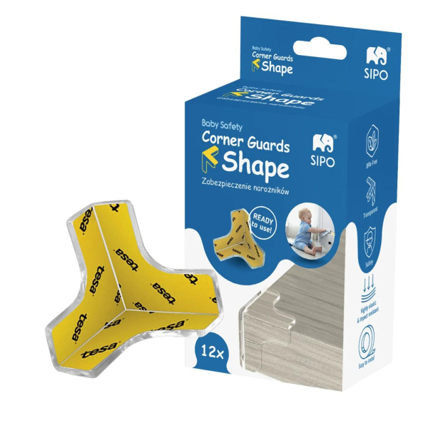 Προστατευτικά Για Γωνίες (Σετ 12τμχ) Sipo Διάφανα SIP-SBS-EC55T