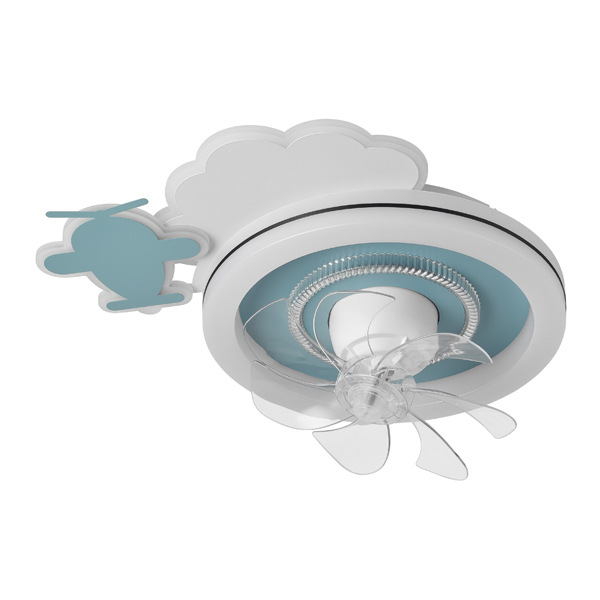 Παιδικός Ανεμιστήρας Οροφής Με Φως Led & Τηλεχειριστήριο 50εκ. Eurolamp Αεροπλανάκι Μπλε 300-25056