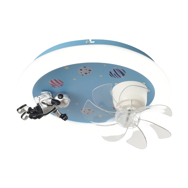 Παιδικός Ανεμιστήρας Οροφής Με Φως Led & Τηλεχειριστήριο 50εκ. Eurolamp Αστροναύτης Μπλε 300-25058