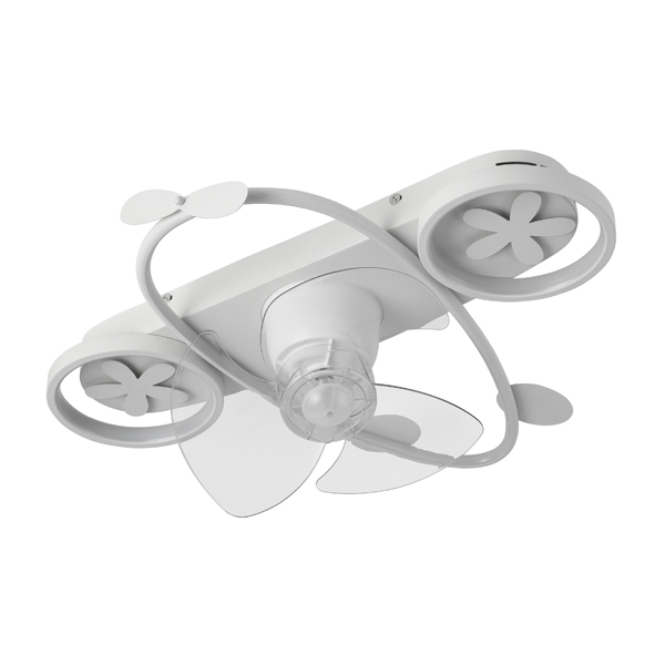 Παιδικός Ανεμιστήρας Οροφής Με Φως Led & Τηλεχειριστήριο 72εκ. Eurolamp Αεροπλάνο Λευκό 300-25063