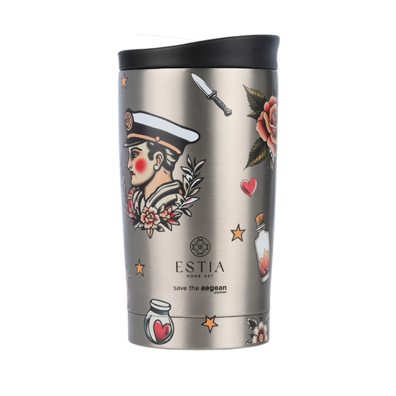 Ποτήρι Θερμός 350ml Estia Save The Aegean Old School Ink 01-31916