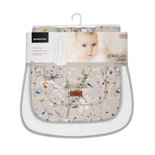 Αντιιδρωτικό Κάλυμμα Καροτσιού Kikka Boo Dreamy Fields Grey