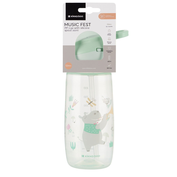 Παγούρι 450ml Με Καλαμάκι Kikka Boo Music Fest Mint