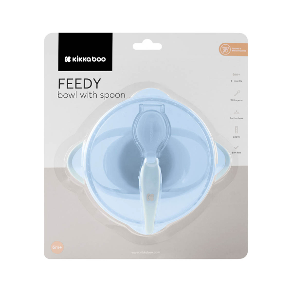 Φαγητοδοχείο & Κουτάλι 400ml Kikka Boo Feedy Blue