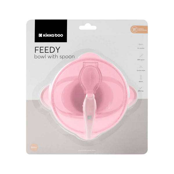 Φαγητοδοχείο & Κουτάλι 400ml Kikka Boo Feedy Pink