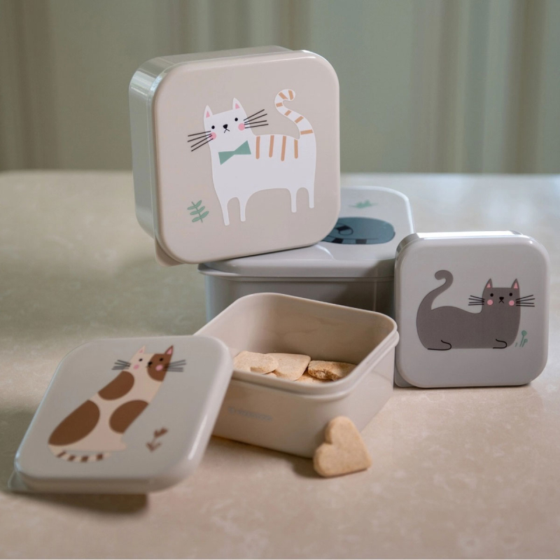 Φαγητοδοχεία (Σετ 4τμχ) Kikka Boo Kitty Cat Grey