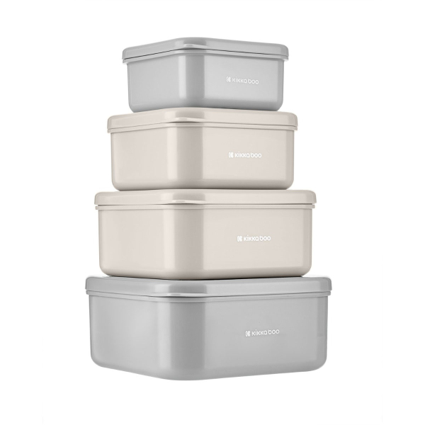 Φαγητοδοχεία (Σετ 4τμχ) Kikka Boo Kitty Cat Grey