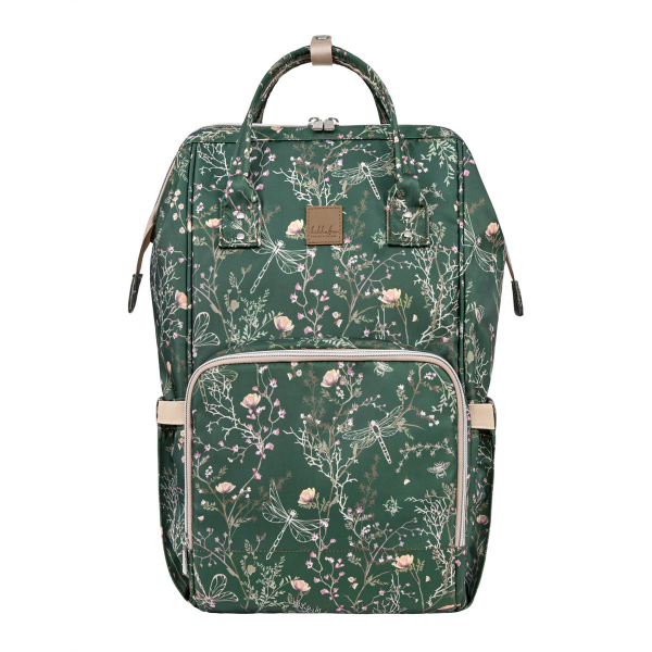 Τσάντα Αλλαξιέρα Backpack (30x24x45) Kikka Boo Siena Luxe Secret Garden Deep Green