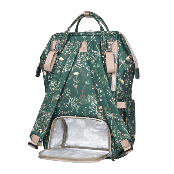 Τσάντα Αλλαξιέρα Backpack (30x24x45) Kikka Boo Siena Luxe Secret Garden Deep Green