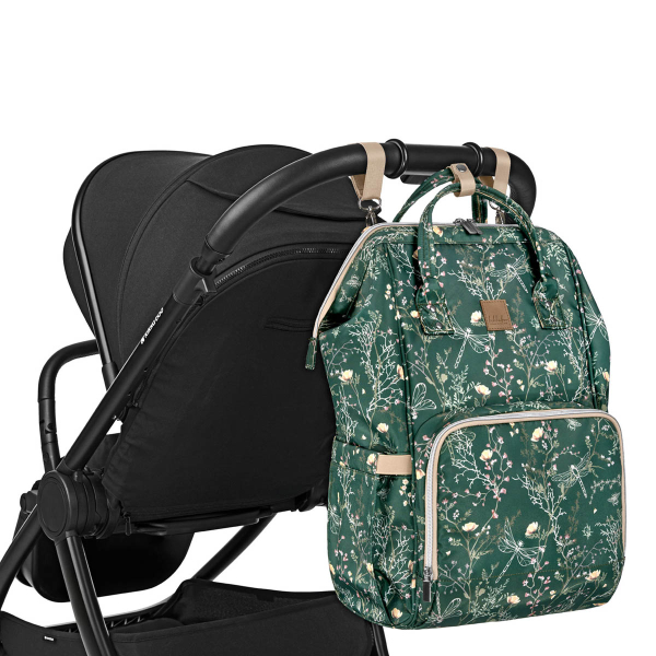 Τσάντα Αλλαξιέρα Backpack (30x24x45) Kikka Boo Siena Luxe Secret Garden Deep Green