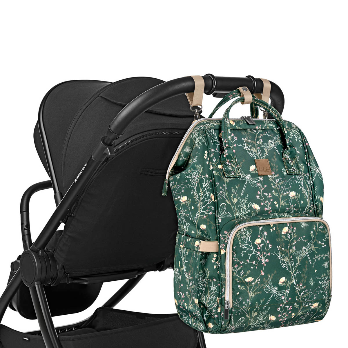 Τσάντα Αλλαξιέρα Backpack (30X24X45) Kikka Boo Siena Luxe Secret Garden Deep Green Home Βρεφικά Τσάντες Αλλαξιέρες - Νεσεσέρ Spitishop