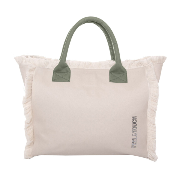 Τσάντα Θαλάσσης (40x20x35) Feel & Touch Caribbean Ammos/Khaki