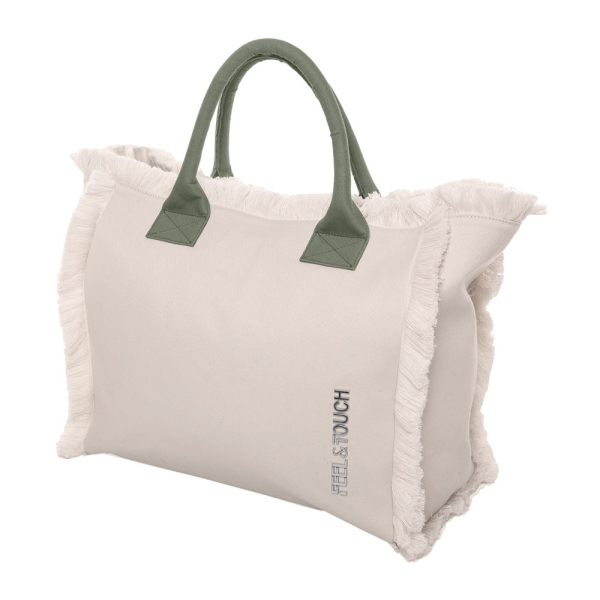 Τσάντα Θαλάσσης (40x20x35) Feel & Touch Caribbean Ammos/Khaki