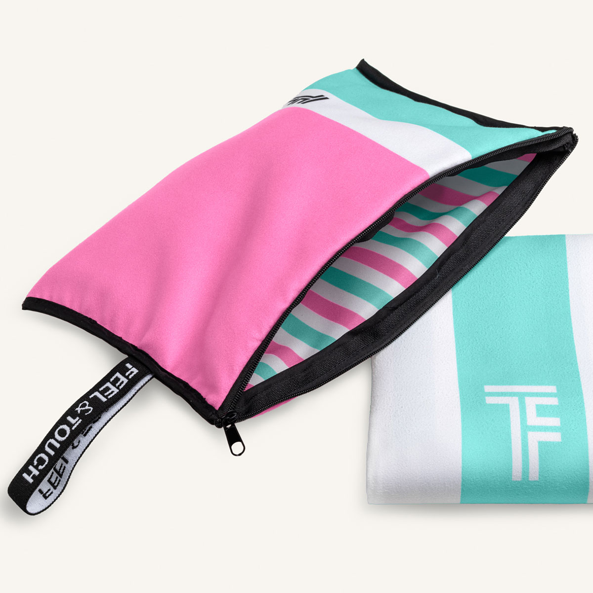 Πετσέτα Θαλάσσης Microfiber 2 Όψεων + Νεσεσέρ Παραλίας (2Τμχ) Feel Touch Med 06 Home Πετσέτες Ενηλίκων Spitishop