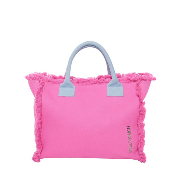 Τσάντα Θαλάσσης (40x20x35) Feel & Touch Caribbean Pink/Ciel