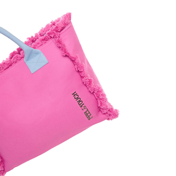 Τσάντα Θαλάσσης (40x20x35) Feel & Touch Caribbean Pink/Ciel