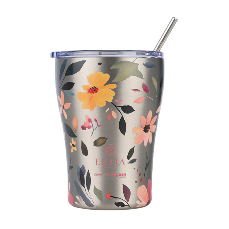 Ποτήρι Θερμός 350ml Estia Save The Aegean Silver Botanic 01-31787