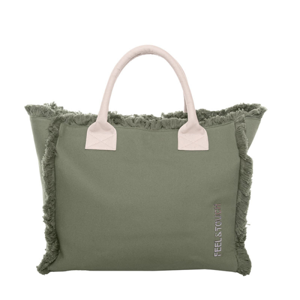 Τσάντα Θαλάσσης (40x20x35) Feel & Touch Caribbean Khaki/Ammos