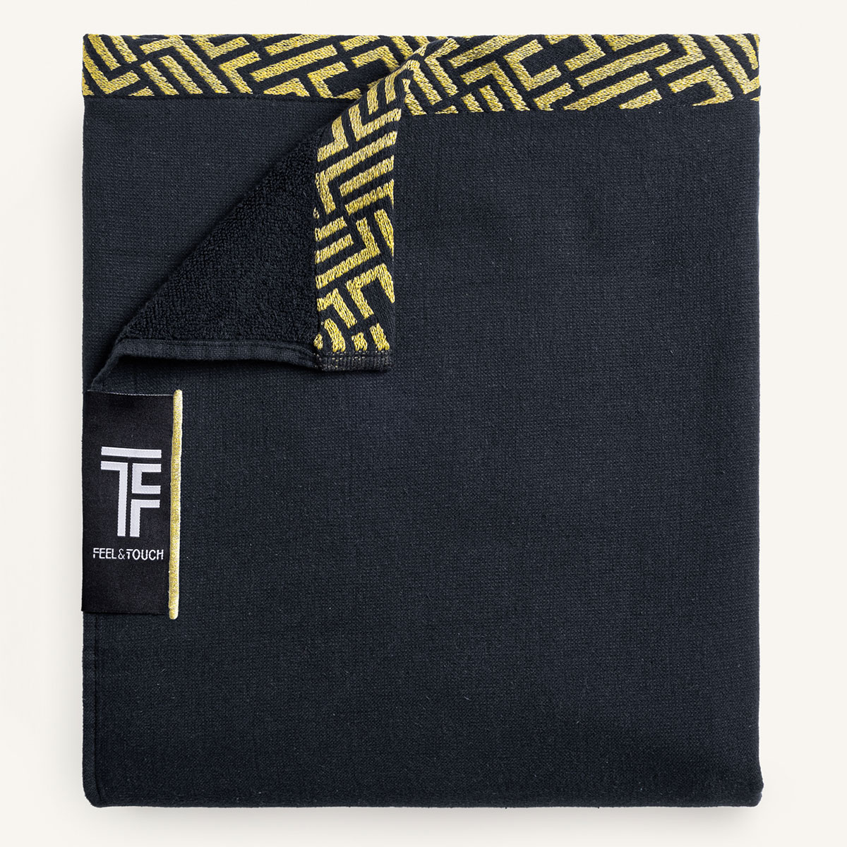 Πετσέτα Θαλάσσης (90X180) Feel Touch Sunny Black Home Πετσέτες Ενηλίκων Spitishop