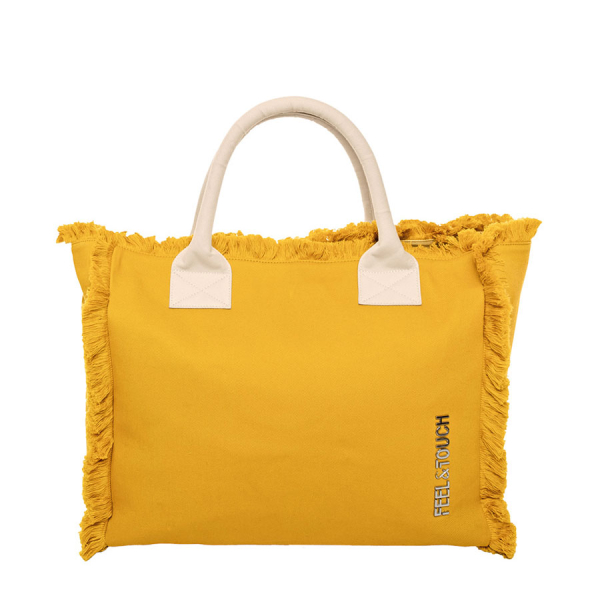 Τσάντα Θαλάσσης (40x20x35) Feel & Touch Caribbean Mustard/Ammos