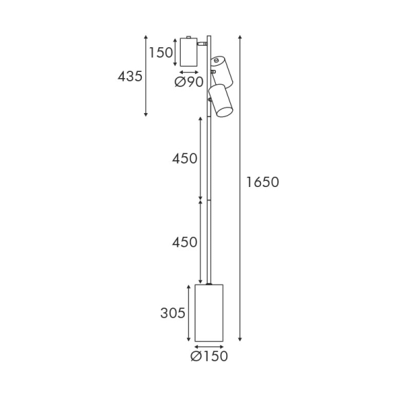 Φωτιστικό Δαπέδου Aca Kenneth MF240573 Black