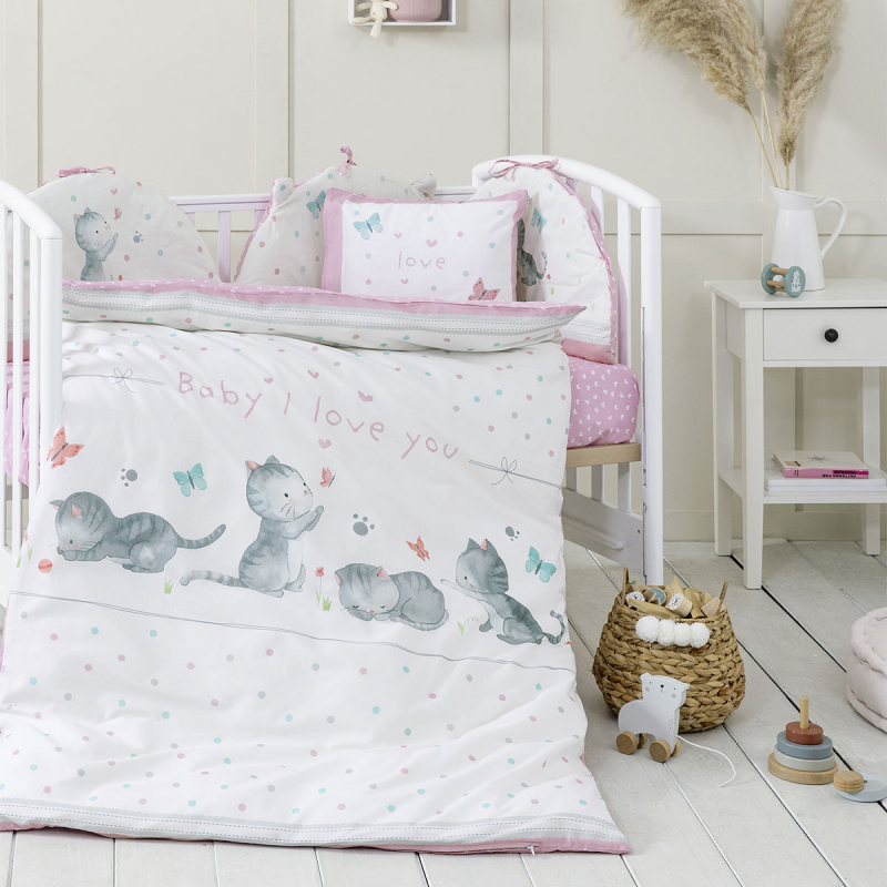 Κουβερλί Κούνιας (100x140) 2 Όψεων Nima Baby Love