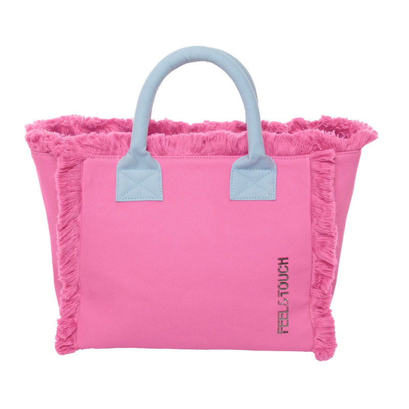 Τσάντα Θαλάσσης (26x16x24) Feel & Touch Caribbean Pink/Ciel