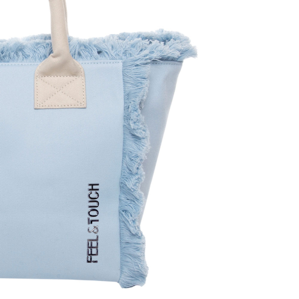 Τσάντα Θαλάσσης (26x16x24) Feel & Touch Caribbean Ciel/Ammos