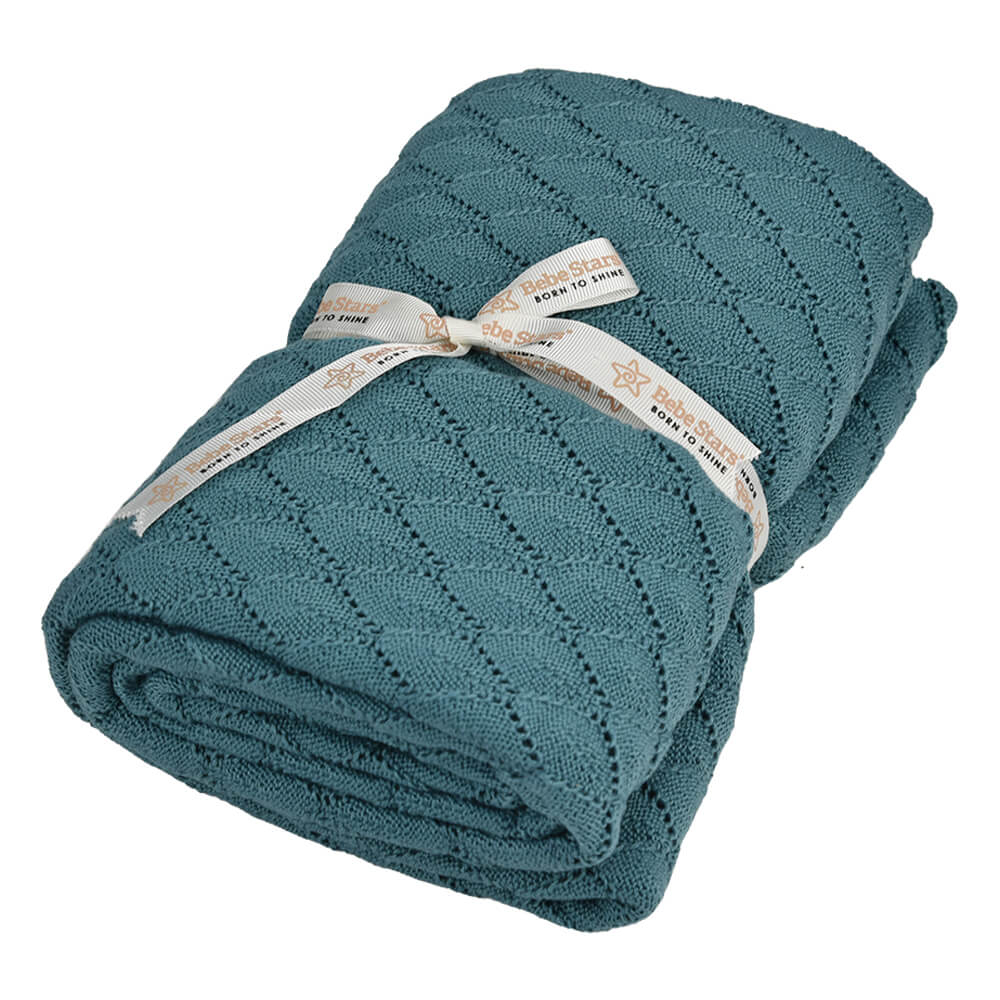 Κουβέρτα Πλεκτή Κούνιας (110X140) Bebe Stars Green 308-174 Home Βρεφικά Προίκα Μωρού Κουβέρτες Βρεφικές Πλεκτές Spitishop