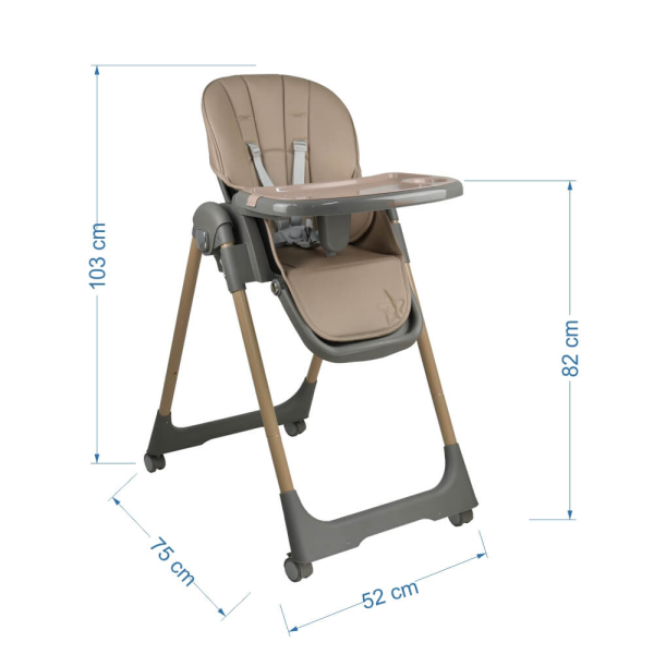 Καρεκλάκι Φαγητού Αναδιπλούμενο (6+ Μηνών/Έως 15kg) Bebe Stars Milk Beige 866-182