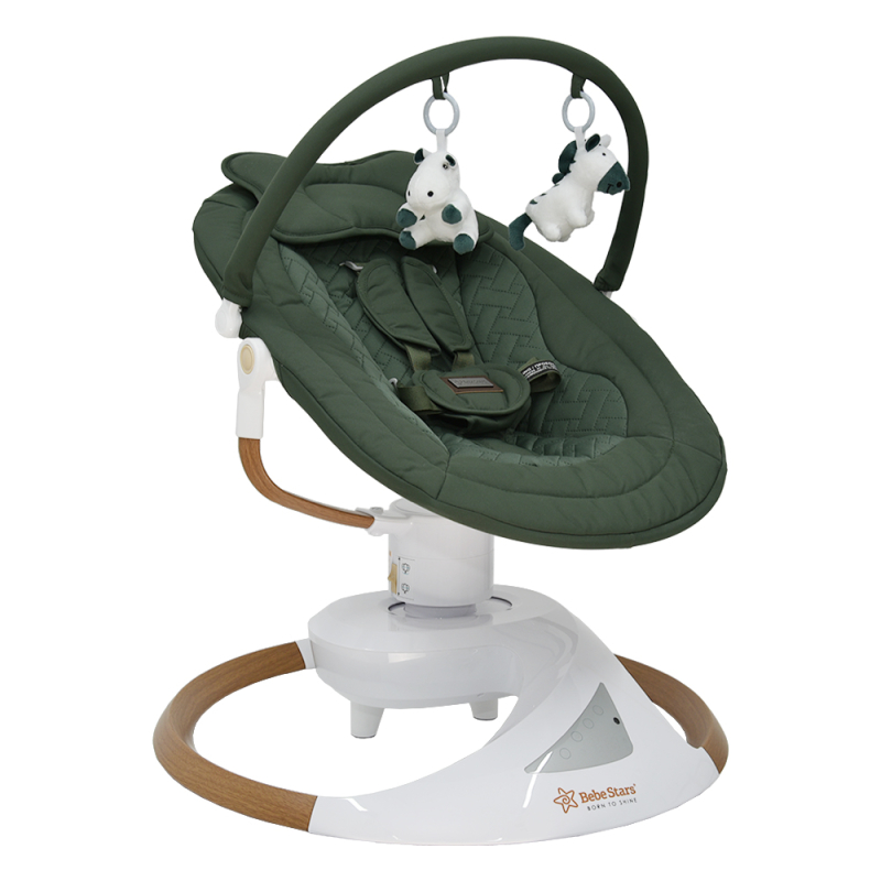 Ηλεκτρικό Ρηλάξ Με Μουσική (0+ Μηνών/Έως 9kg) Bebe Stars Snuggle Forest Green 256-176
