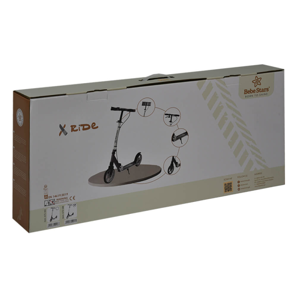 Παιδικό Πατίνι Δίτροχο (8+ Ετών) Bebe Stars Xride Black 673-188