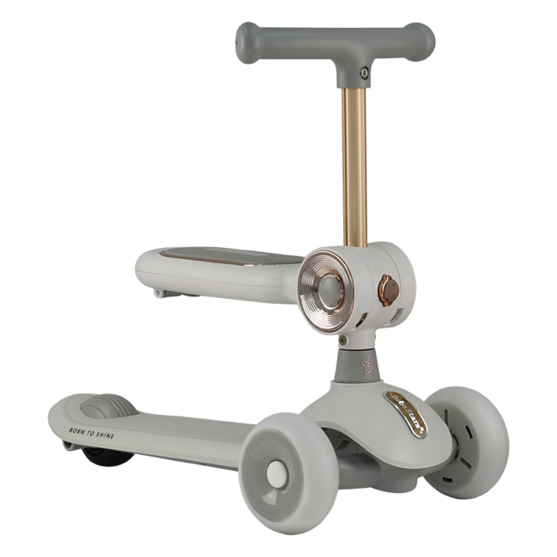 Παιδικό Πατίνι Τρίτροχο (12+ Μηνών) Bebe Stars Xride 2 In 1 Grey 671-186