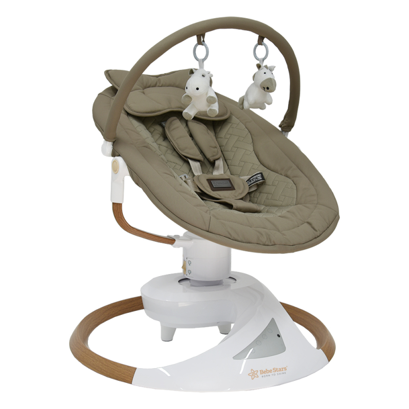 Ηλεκτρικό Ρηλάξ Με Μουσική (0+ Μηνών/Έως 9kg) Bebe Stars Snuggle Natural Beige 256-182