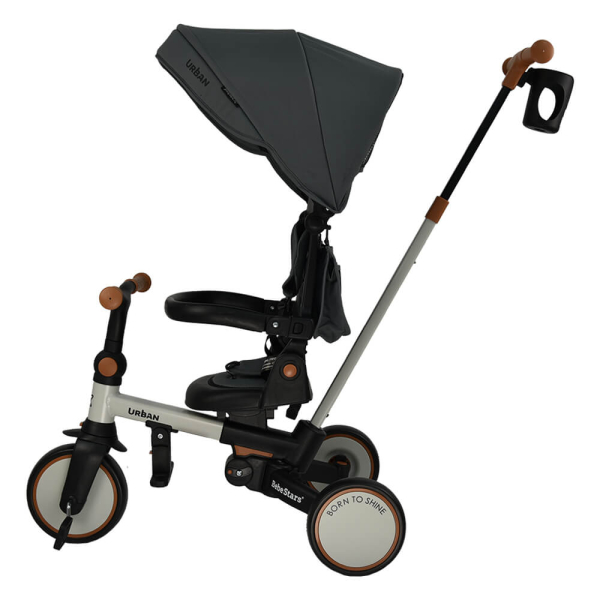 Ποδήλατο Τρίκυκλο (12 Μηνών - 6 Ετών) Bebe Stars Urban 7 In 1 Smoked Grey 822-186