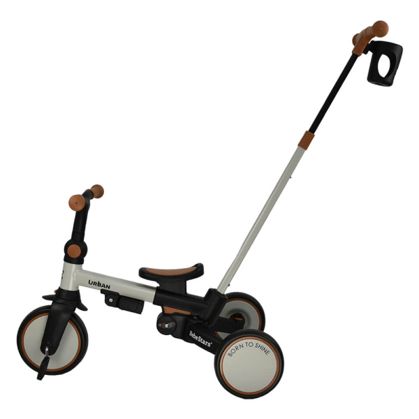 Ποδήλατο Τρίκυκλο (12 Μηνών - 6 Ετών) Bebe Stars Urban 7 In 1 Smoked Grey 822-186