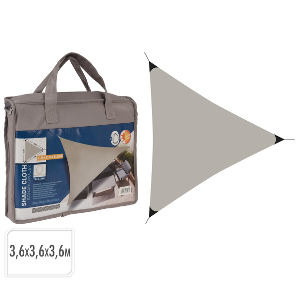 Πανί Σκίασης Αδιάβροχο & Αντιηλιακό (3.6x3.6x3.6) K-M C46400610
