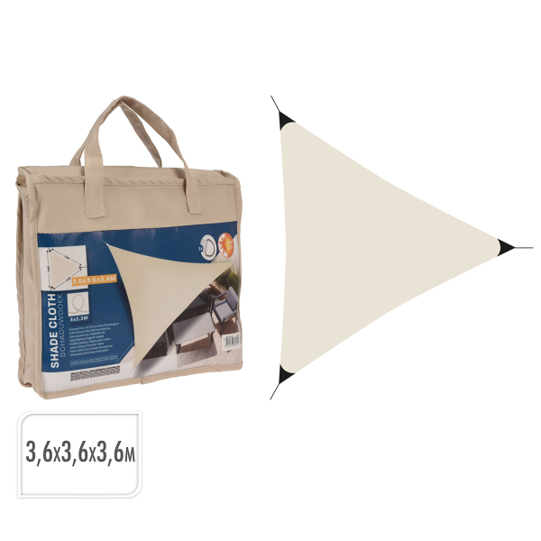Πανί Σκίασης Αδιάβροχο & Αντιηλιακό (3.6x3.6x3.6) K-M C46400600